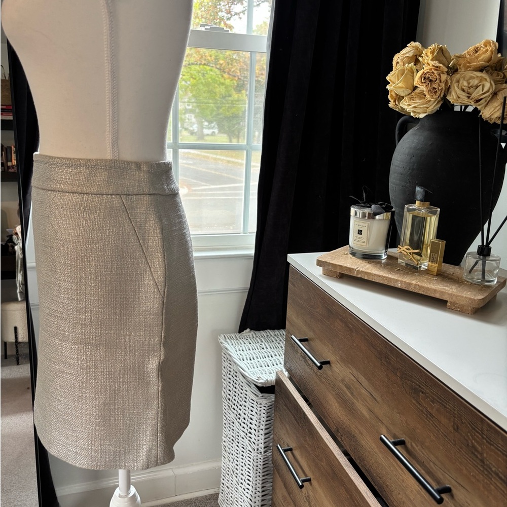 White House Black Market Metallic A-Line Skirt - Picture 2 of 7